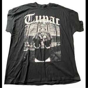 NWOT 2PAC Tupac Short Sleeve T-shirt Men’s XXL Black Punk Hip Hop Rap